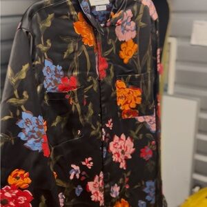 Floral Shirt - Black with Multicolor Flowers